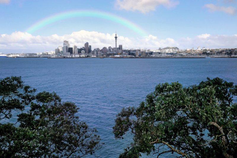 skyline di Auckland e arcobaleno-Auckland cosa vedere in 24 ore